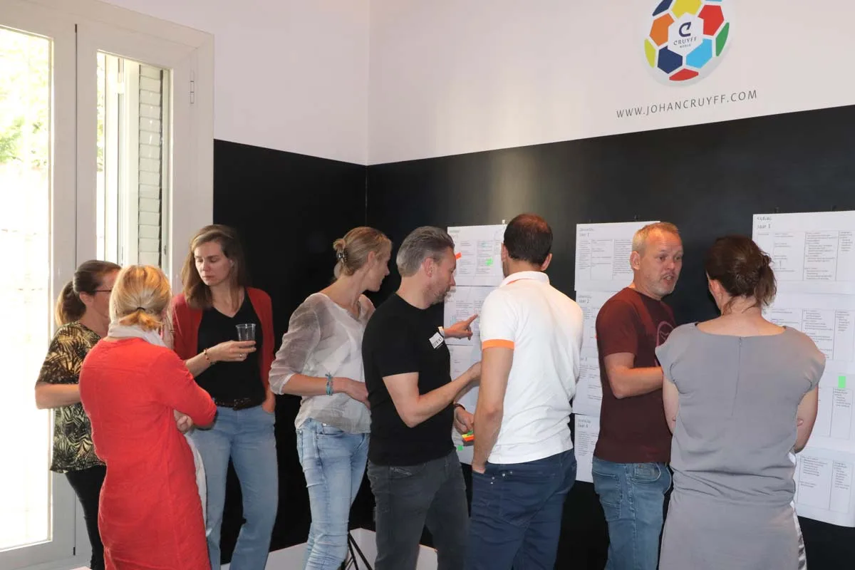 Johan Cruyff Academy teachers working at the classroom.